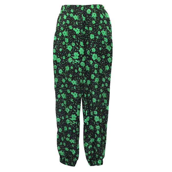 Allegra Pants in Daisy green print