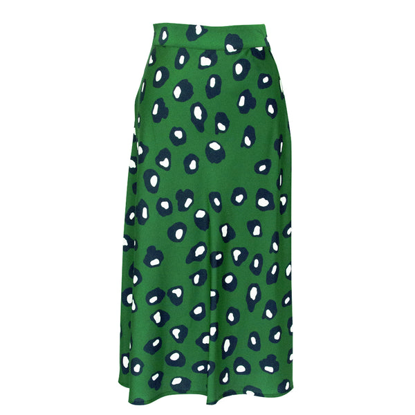 Bridget Short Skirt in Celulas green print