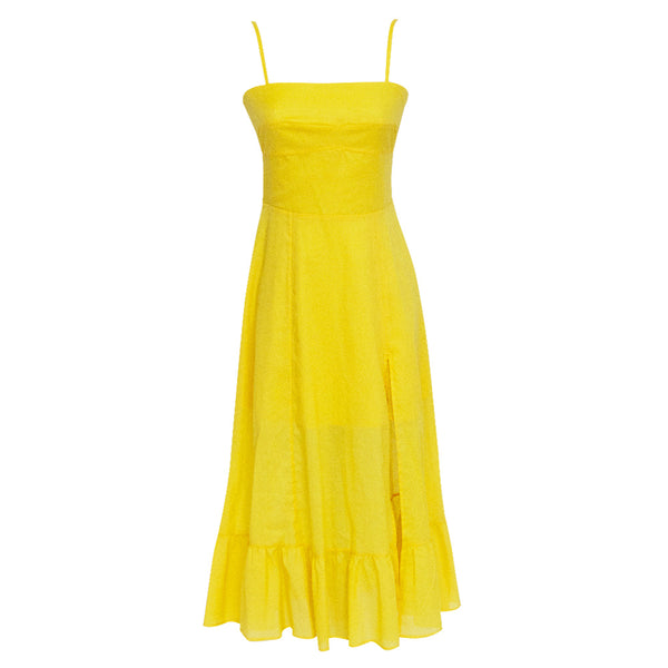 Lore Tira Dress in Solid yellow