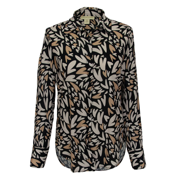 Classic Blouse in Love beige print