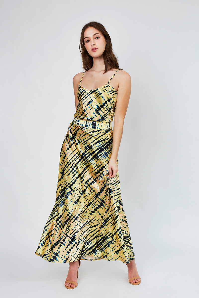 Karla Top in Shibori yellow print