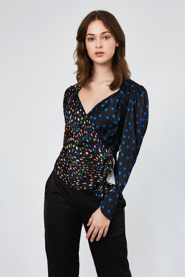 Acai Blouse in Party mix print