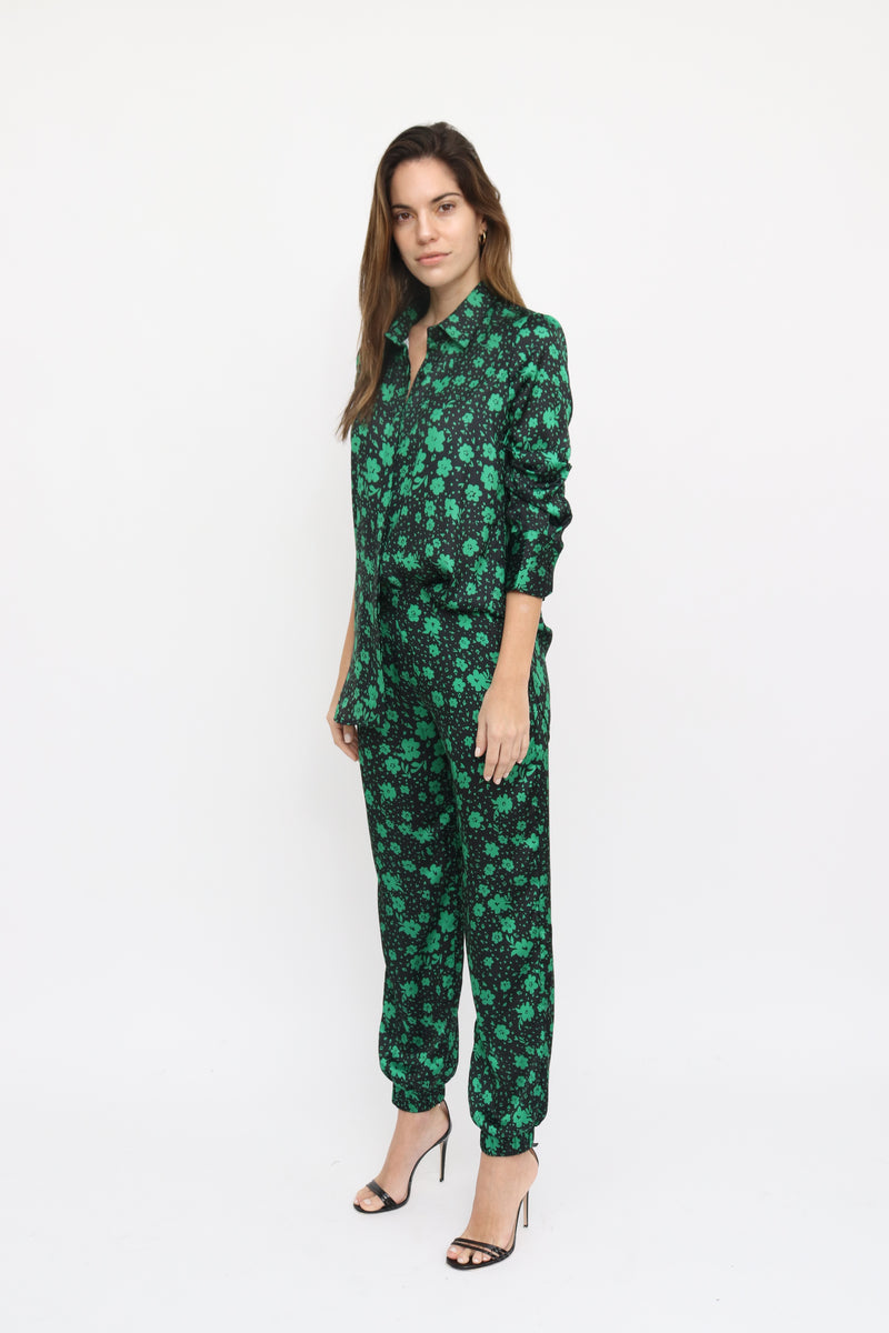 Camilla Blouse in Daisy green print